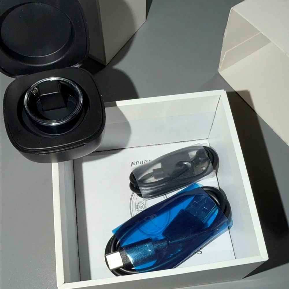 (002) Smart Ring with Black and Silver Design (sz.#9)